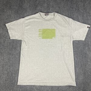 Vtg Y2K Quicksilver Logo Grey T-Shirt Mens Size Large Surf Skate Double Sided